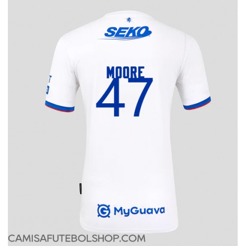 Camisa de time de futebol Rangers Mikey Moore #47 Replicas 2º Equipamento 2025-26 Manga Curta